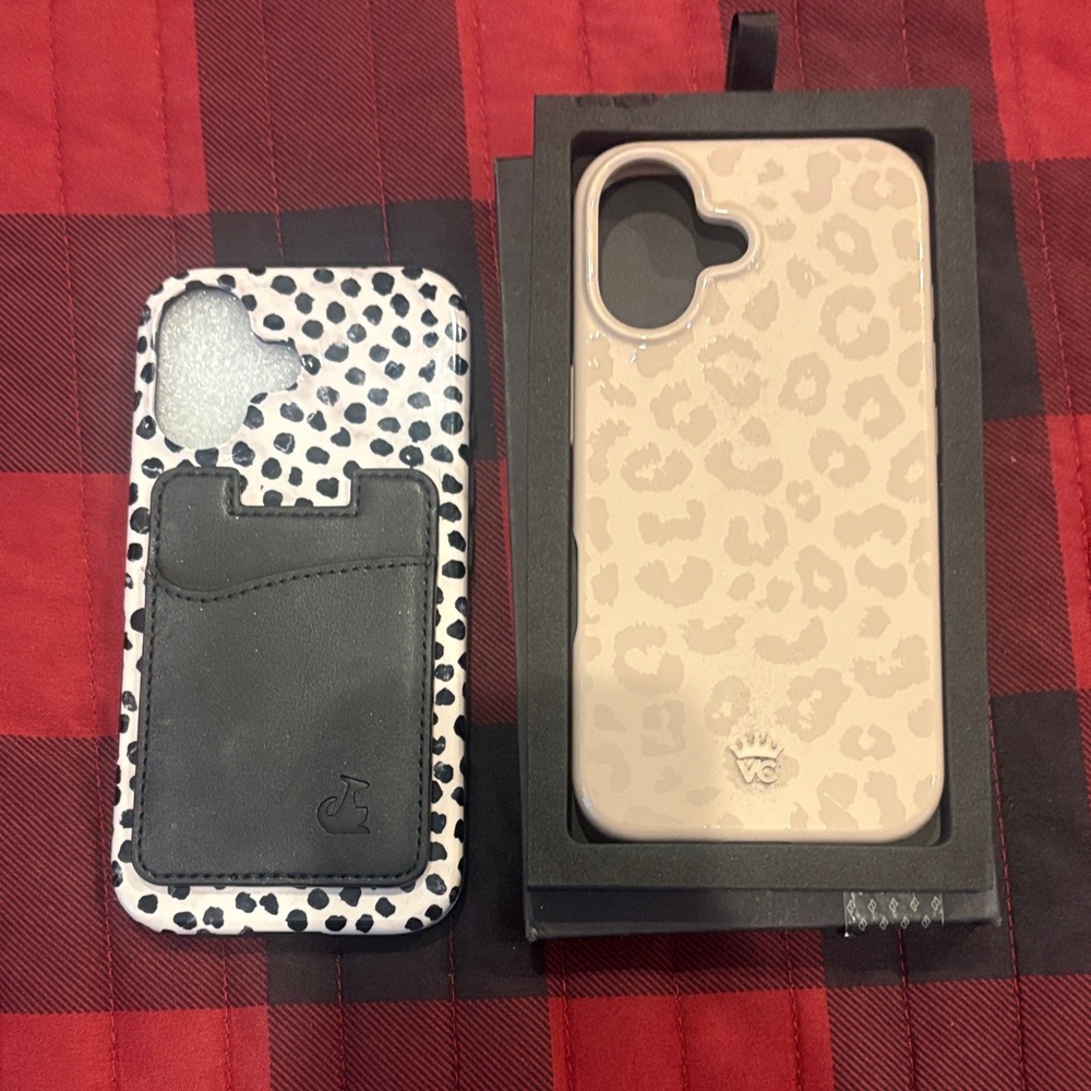 Leopard Print Phone Case with Card Holder I phone 16